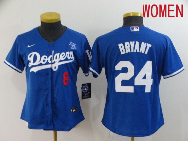 Women Los Angeles Dodgers #24 Bryant Blue Nike 2020 Game MLB Jerseys->women mlb jersey->Women Jersey